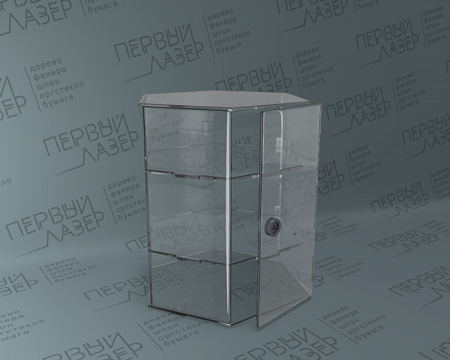 Бокс из акрила (6-граней) с замком